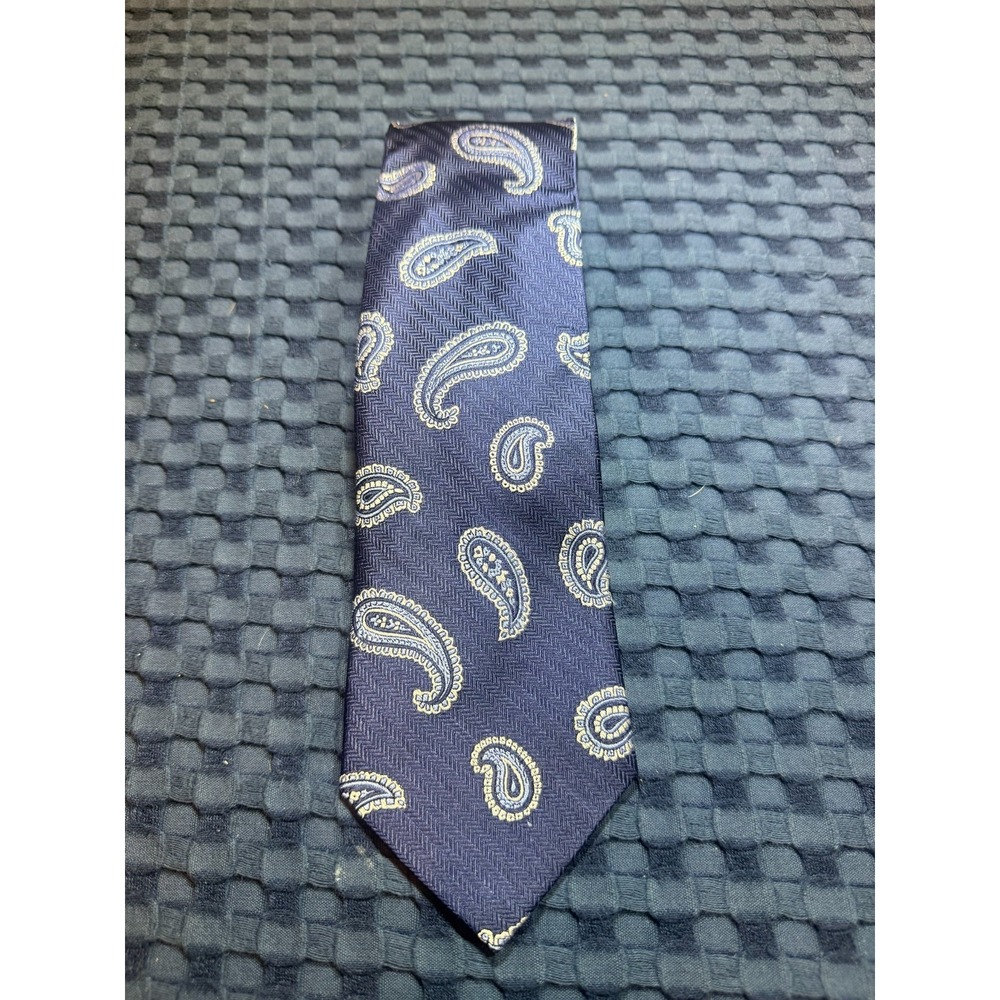 JOS. A. BANK Executive Collection 100% Silk Tie Designer Blue Paisley Pattern